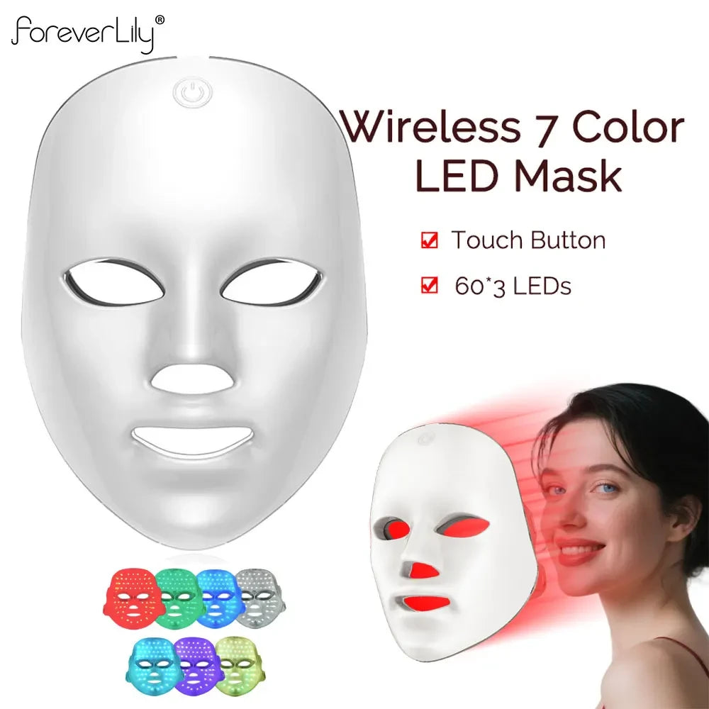Mascarilla LED Inalámbrica 7 Colores