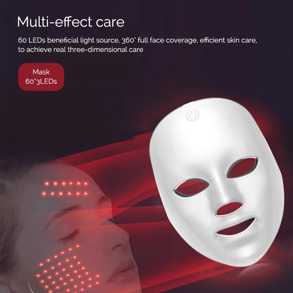 Mascarilla LED Inalámbrica 7 Colores